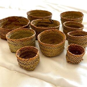 HANDWOVEN Native Baskets Tarahumara Set of 10 Tribal